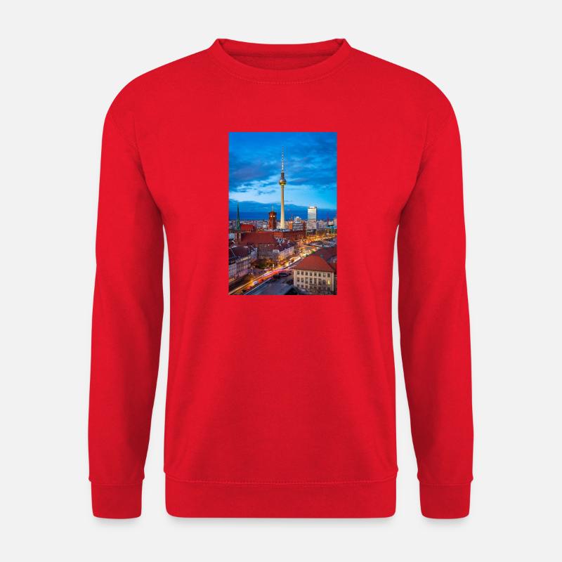 Berlin Skyline Evening Light - Unisex Sweatshirt - red