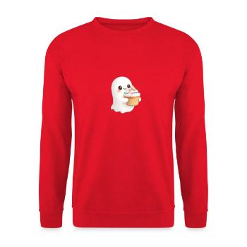 Gâteau confettis Sweet Ghost Cupcake - Sweat-shirt Unisexe - rouge - Devant - Alina (178cm) & Michal (187cm)