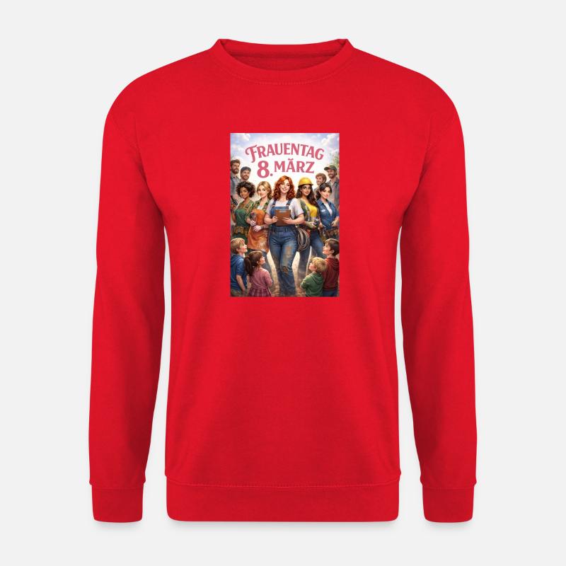 Frauentag 8. März – Arbeitsweltvielfalt - Unisex Pullover - Rot