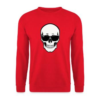 Squelette avec lunettes de soleil en monochrome - Sweat-shirt Unisexe - rouge - Devant - Alina (178cm) & Michal (187cm)