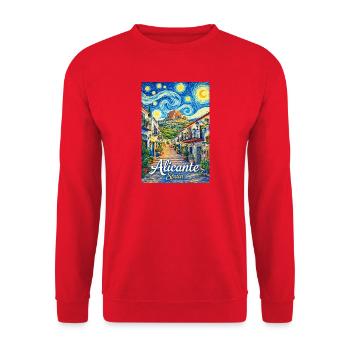 Alicante Spain - Unisex Sweatshirt - red - Front - Alina (178cm) & Michal (187cm)