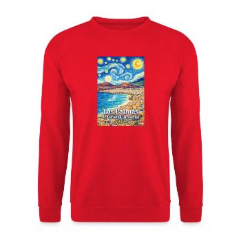 Las Palmas de Gran Canaria Spain - Unisex Sweatshirt - red - Front - Alina (178cm) & Michal (187cm)