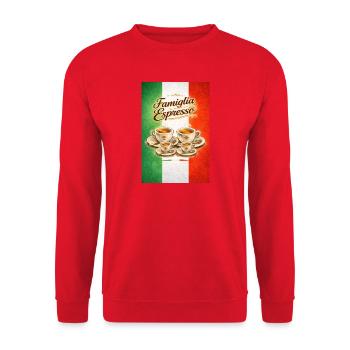 Famiglia Espresso Coffee Flag - Sweat-shirt Unisexe - rouge - Devant - Alina (178cm) & Michal (187cm)