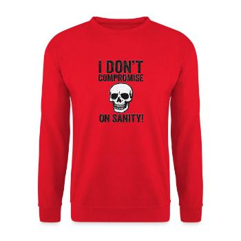 I Don't Compromise on Sanity Skull - Unisex Sweatshirt - red - Front - Alina (178cm) & Michal (187cm)