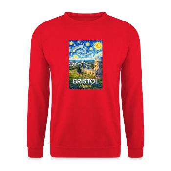 Bristol, England - Unisex Pullover - Rot - Vorne - Alina (178cm) & Michal (187cm)