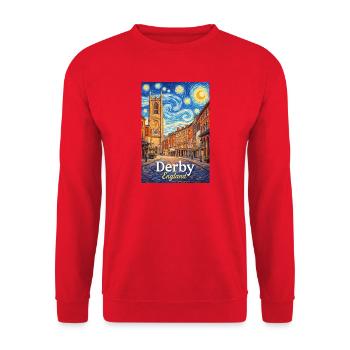 Derby, England - Unisex Pullover - Rot - Vorne - Alina (178cm) & Michal (187cm)