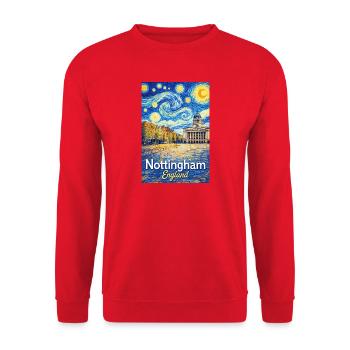 Nottingham, England - Unisex Pullover - Rot - Vorne - Alina (178cm) & Michal (187cm)