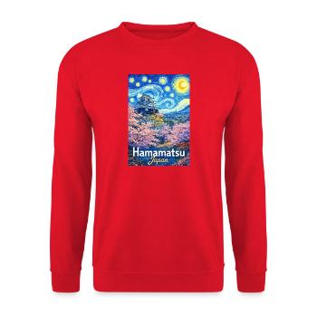 Hamamatsu, Japan - Unisex Sweatshirt - red - Front - Alina (178cm) & Michal (187cm)