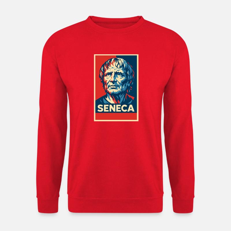 Seneca Pop Art Porträt - Unisex Pullover - Rot