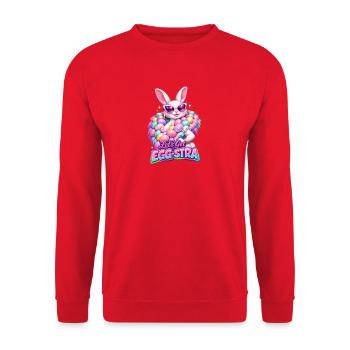 Easter Lets Get Egg-stra - Unisex Sweatshirt - red - Front - Alina (178cm) & Michal (187cm)