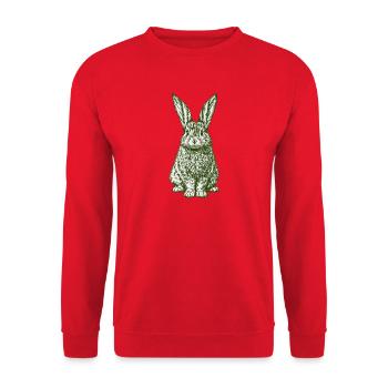 Lapin de Pâques Vintage du Lapin Vert - Sweat-shirt Unisexe - rouge - Devant - Alina (178cm) & Michal (187cm)