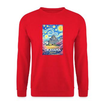 Okayama Japan - Unisex Pullover - Rot - Vorne - Alina (178cm) & Michal (187cm)