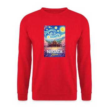 Niigata Japan - Unisex Pullover - Rot - Vorne - Alina (178cm) & Michal (187cm)