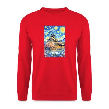 Kumamoto Japan - Unisex Pullover - Rot - Vorne - Alina (178cm) & Michal (187cm)