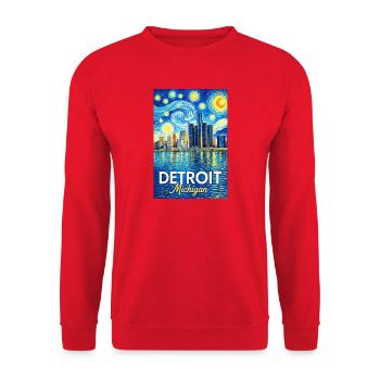 Detroit, Michigan - Unisex Sweatshirt - red - Front - Alina (178cm) & Michal (187cm)