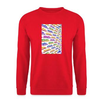 Colorful Smile and Repeat - Unisex Sweatshirt - red - Front - Alina (178cm) & Michal (187cm)
