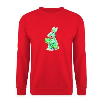 Hase Herz Niedlich - Unisex Pullover - Rot - Vorne - Alina (178cm) & Michal (187cm)