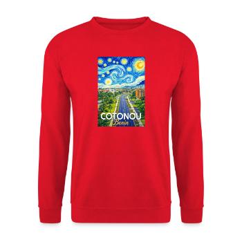 Cotonou Street Starry Sky - Unisex Sweatshirt - red - Front - Alina (178cm) & Michal (187cm)