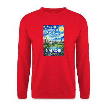 Nairobi Kenya Starry Night - Unisex Pullover - Rot - Vorne - Alina (178cm) & Michal (187cm)