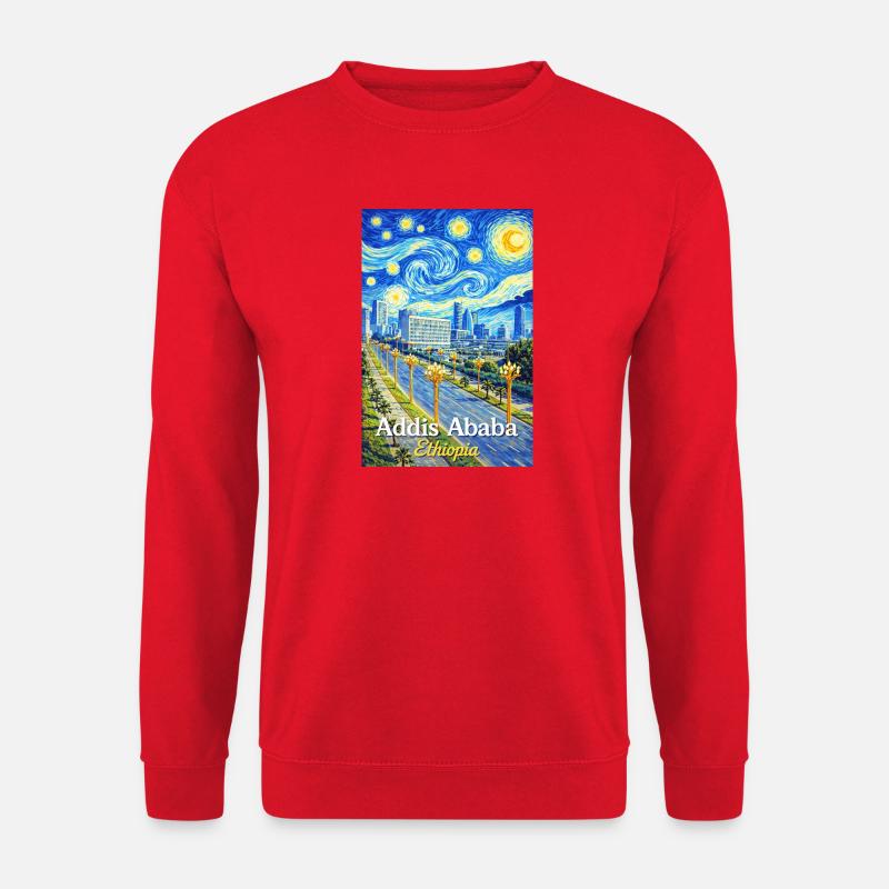 Art de la silhouette nocturne d’Addis-Abeba - Sweat-shirt Unisexe - rouge