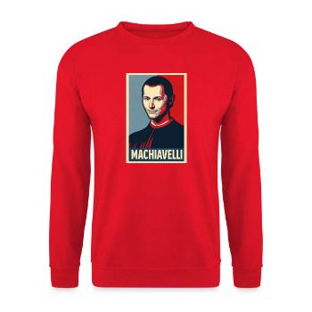 Machiavelli Pop Art Portrait - Unisex Sweatshirt - red - Front - Alina (178cm) & Michal (187cm)
