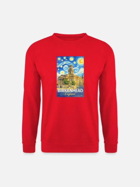 Birkenhead England Clock Tower Star Swirl - Unisex Sweatshirt - red