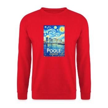 Poole England Hafen im Sternenstil - Unisex Pullover - Rot - Vorne - Alina (178cm) & Michal (187cm)