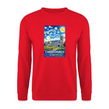Christchurch England Sternenwirbel - Unisex Pullover - Rot - Vorne - Alina (178cm) & Michal (187cm)