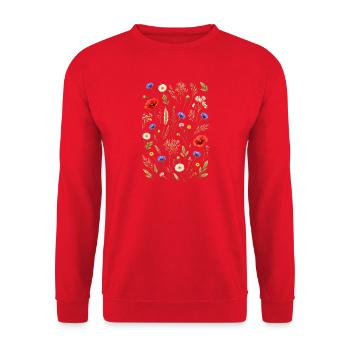 Bunte Wildblumen Illustration Natur Floral Design - Unisex Pullover - Rot - Vorne - Alina (178cm) & Michal (187cm)