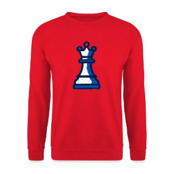 Reine Échecs Style Graffiti Bleu Blanc Vintage - Sweat-shirt Unisexe - rouge - Devant - Alina (178cm) & Michal (187cm)