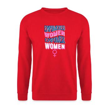 EMPOWER WOMEN – EMPOWER THE WORLD ♀ GIRL POWER - Unisex Pullover - Rot - Vorne - Alina (178cm) & Michal (187cm)