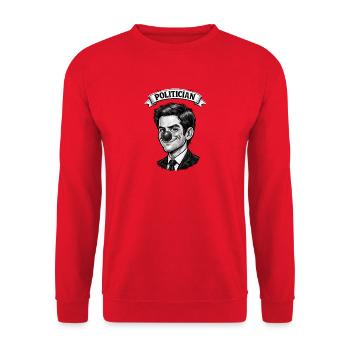 Politician Clown Satiric Liar Black and White - Unisex Sweatshirt - red - Front - Alina (178cm) & Michal (187cm)