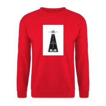 Aviation Runway Design – It’s a Lifestyle - Unisex Pullover - Rot - Vorne - Alina (178cm) & Michal (187cm)