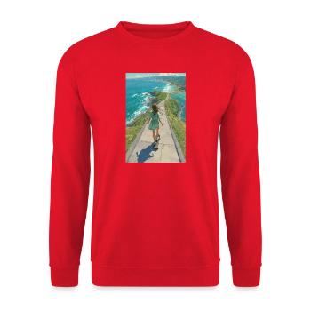 Coastal Crest Longboarder - Unisex Pullover - Rot - Vorne - Alina (178cm) & Michal (187cm)