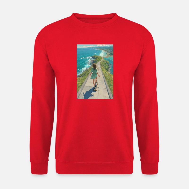 Coastal Crest Longboarder - Unisex Pullover - Rot