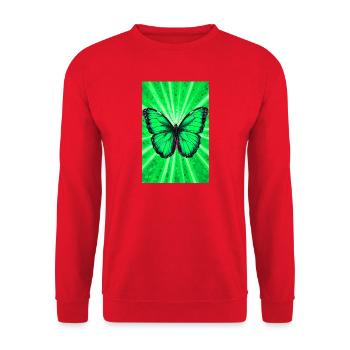 Schmetterling - Unisex Pullover - Rot - Vorne - Alina (178cm) & Michal (187cm)