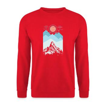 Hiker Scout Camping Hiking Mountain Climbing Mount - Unisex Sweatshirt - red - Front - Alina (178cm) & Michal (187cm)