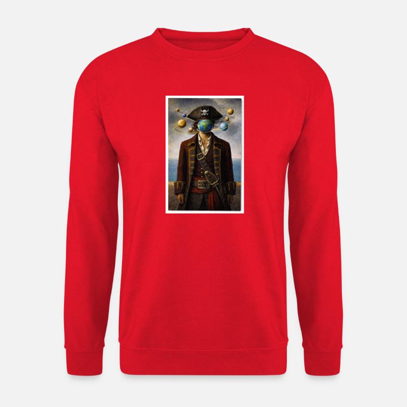 Cosmic Pirate Portrait - Unisex Sweatshirt - red