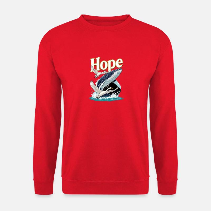 Hope Wale und Schwan - Unisex Pullover - Rot