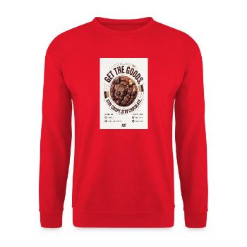Get The Goods Chocolate Cookie Badge - Unisex Sweatshirt - red - Front - Alina (178cm) & Michal (187cm)