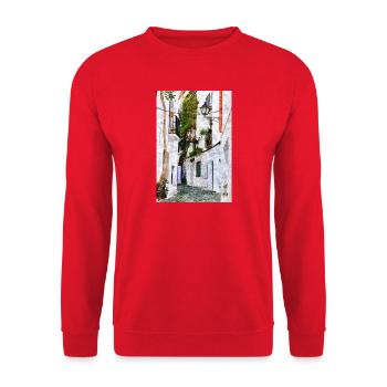 Belle ville de Cadaques en Espagne - Sweat-shirt Unisexe - rouge - Devant - Alina (178cm) & Michal (187cm)