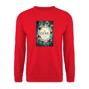 Der Eulenrat – Mystic Circle - Unisex Pullover - Rot - Vorne - Alina (178cm) & Michal (187cm)