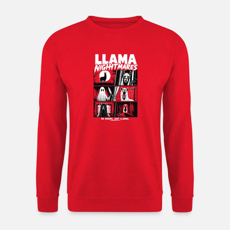 Llama Nightmares Horror Comic - Unisex Sweatshirt - red