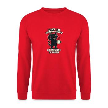 I have to give a shit to cat lovers sarcastically - Unisex Sweatshirt - red - Front - Alina (178cm) & Michal (187cm)