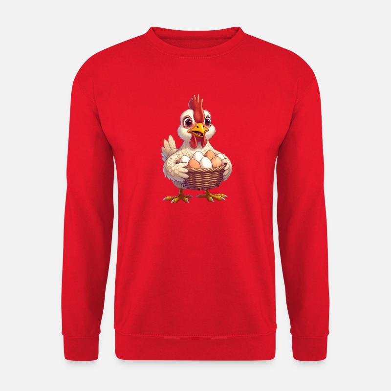 Chicken with egg basket - Unisex Sweatshirt - red