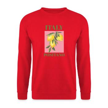 Italien Positano Urlaub Strand Zitronen Amalfi - Unisex Pullover - Rot - Vorne - Alina (178cm) & Michal (187cm)