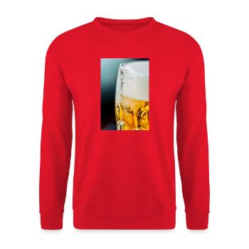 Light Gold Beer Glass Pattern - Unisex Sweatshirt - red - Front - Alina (178cm) & Michal (187cm)