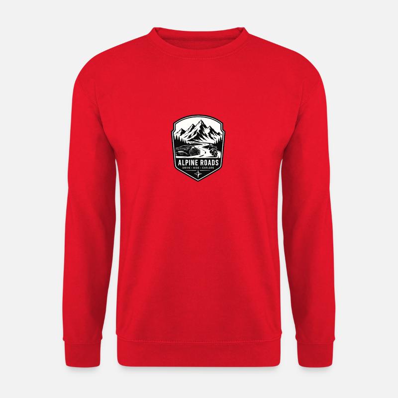 Alpenstraßen Berge & Straßen - Unisex Pullover - Rot