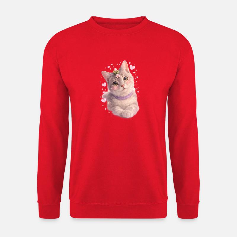 Blütiges Kätzchen - Unisex Pullover - Rot