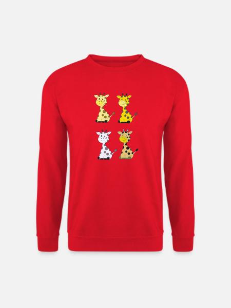 Giraffenquartett Bunt - Unisex Pullover - Rot